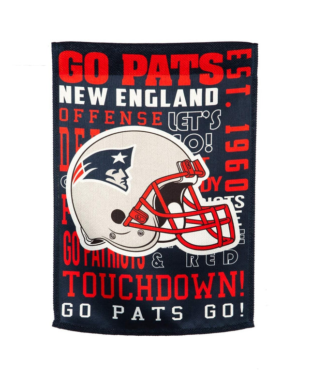 New England Patriots Premium Double Sided Garden Flag Banner, Fan Rules Design, 13x18 Inch, Display Stand Sold Seperately, Officially Licensed