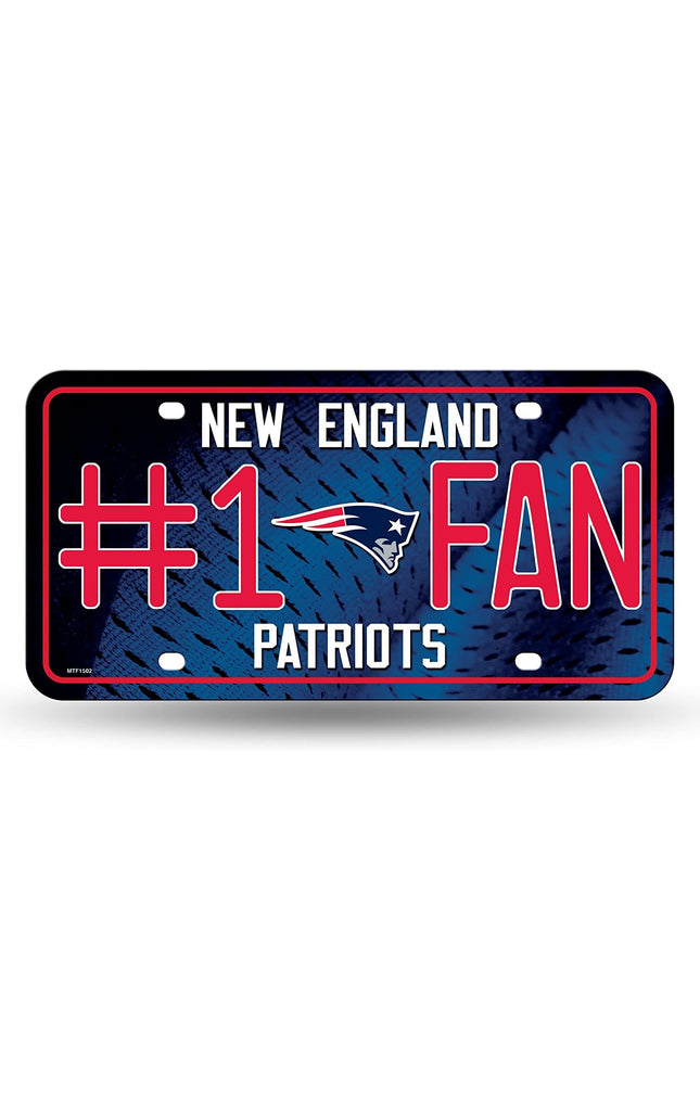 New England Patriots #1 Fan Metal Tag License Plate Novelty 12x6 Inch