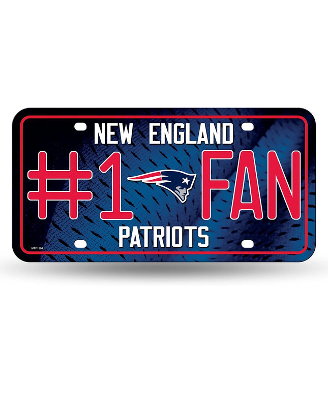 New England Patriots #1 Fan Metal Tag License Plate Novelty 12x6 Inch