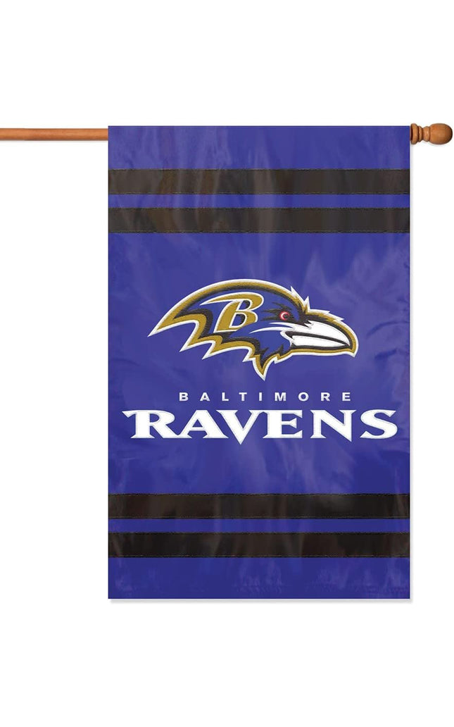 Baltimore Ravens Double Sided Banner Flag Embroidered Applique 44x28 Inch