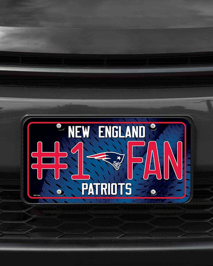 New England Patriots #1 Fan Metal Tag License Plate Novelty 12x6 Inch