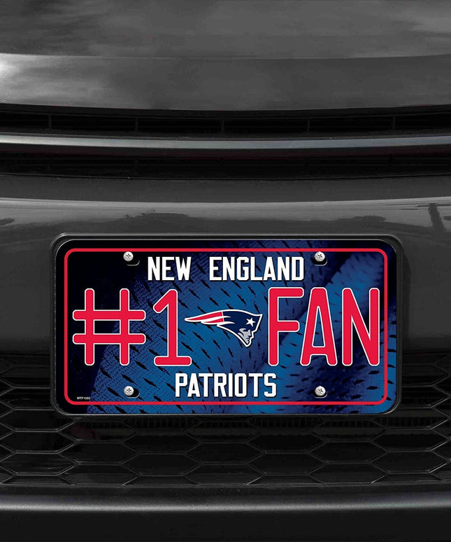 New England Patriots #1 Fan Metal Tag License Plate Novelty 12x6 Inch