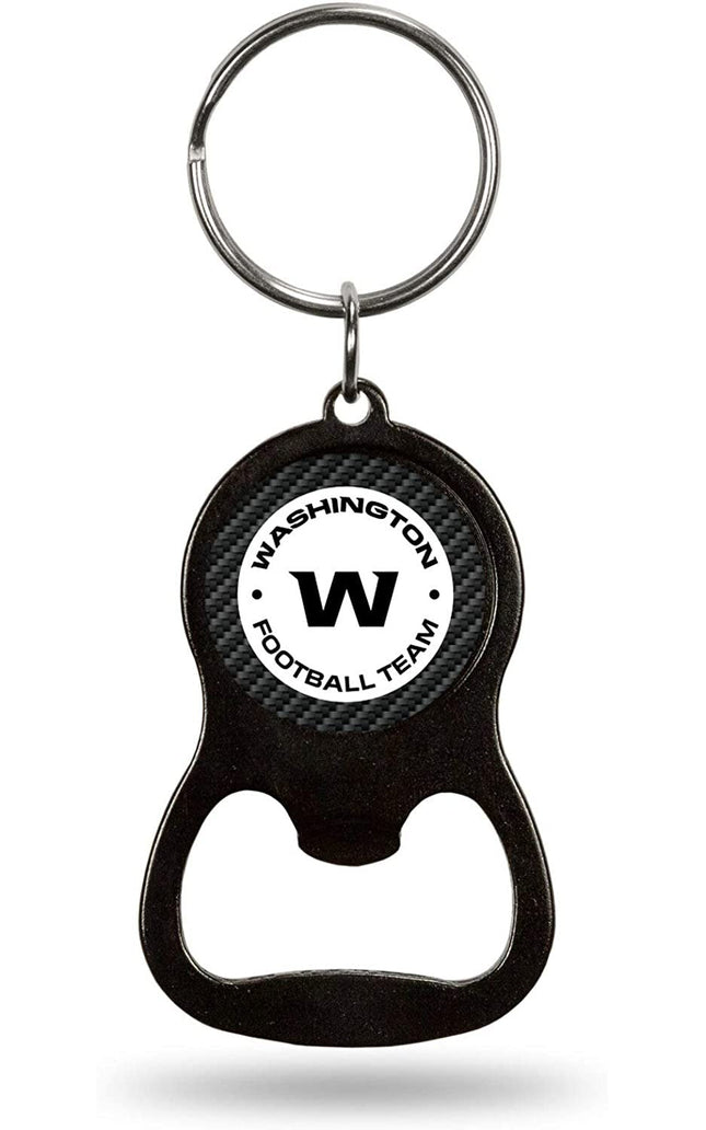 Washington Football Team Commanders Premium Solid Metal Bottle Opener Keychain, Key Ring, Carbon Fiber Design