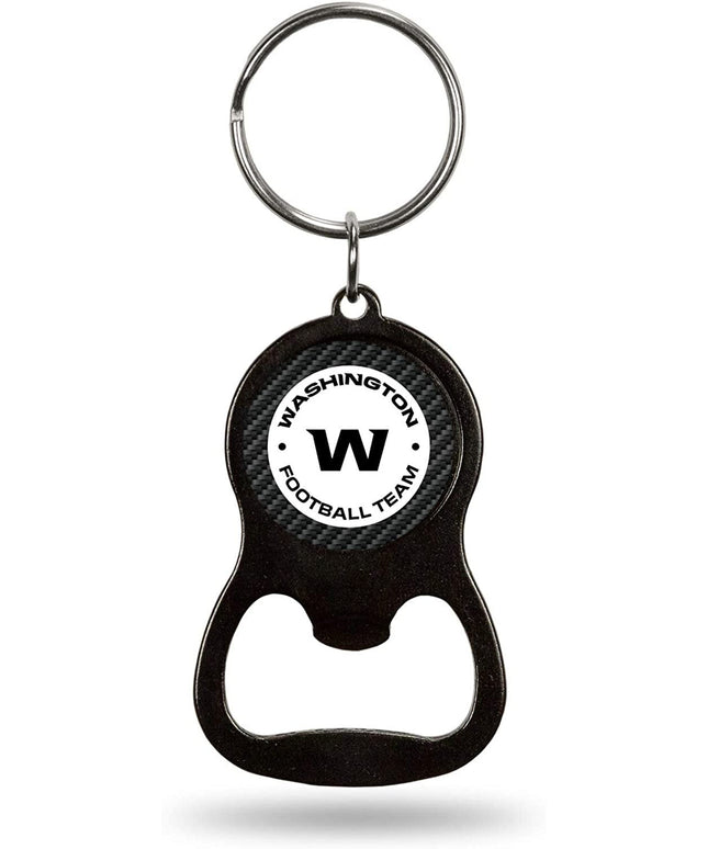 Washington Football Team Commanders Premium Solid Metal Bottle Opener Keychain, Key Ring, Carbon Fiber Design
