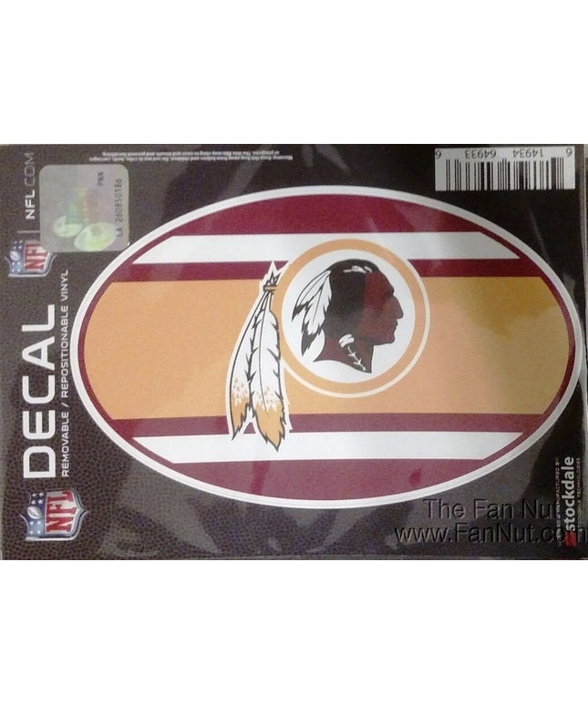 Washington Redskins 5"x7" SUPER STRIPE Repositionable Vinyl Decal Auto Football