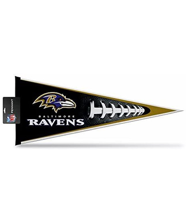 Baltimore Ravens Soft Felt Pennant, Football Design, 12x30 Inch, Easy To Hang