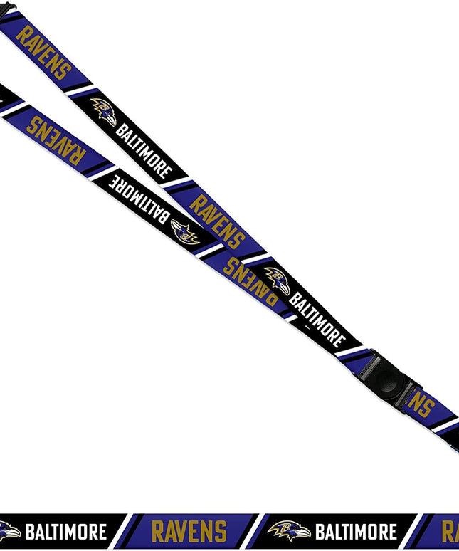 Baltimore Ravens Lanyard Keychain Double Sided Breakaway Safety Design Adult 18 Inch