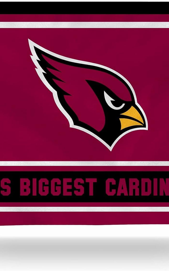 Arizona Cardinals 3x5 Feet Flag Banner, World's Biggest Fan, Metal Grommets, Single Sided, Indoor or Outdoor Use