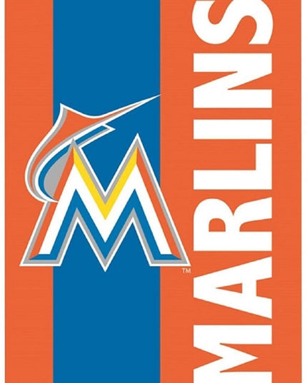 Miami Marlins Premium Double Sided House Flag Banner, Embellished Applique, 28x44 Inch, Display Pole Sold Separately