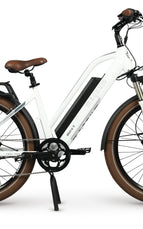 White with Metallic Blue Accents