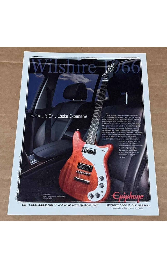 EPIPHONE GUITARS - WILSHIRE 1966 - 2010 Print Advertisement