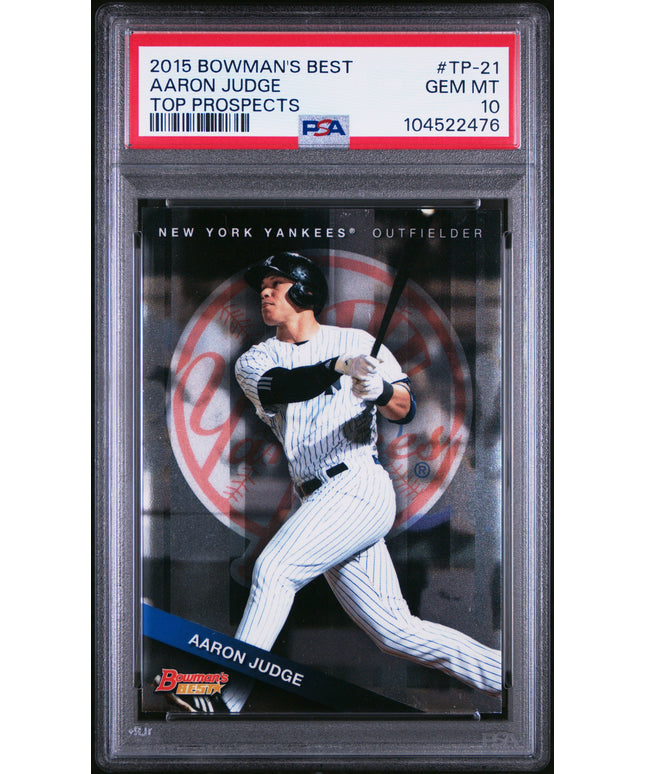 Graded 2015 Topps Bowmans Best Aaron Judge #TP21 Top Prospects Rookie RC Baseball Card PSA 10 Gem Mint
