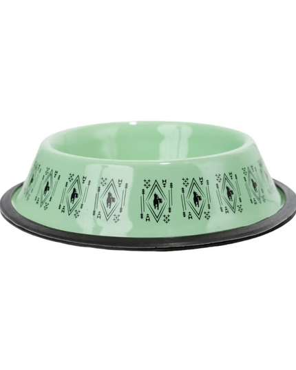 Non-Skid Boho Stainless Steel Dog Bowl – with Whimsical Unicorn Design, Silicone Base for Medium Dogs – 24oz