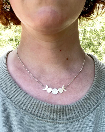Moon Phase Necklace in Sterling Silver