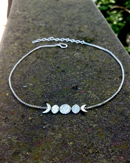 Moon Phase Necklace in Sterling Silver