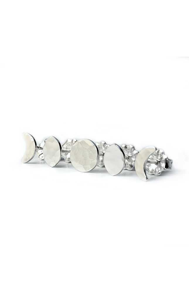 Moon Phase Stud Earring Set in Sterling Silver