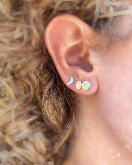 Moon Phase Stud Earring Set in Sterling Silver