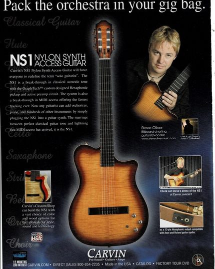 CARVIN GUITARS - STEVE OLIVER - 2008 Print Advertisement