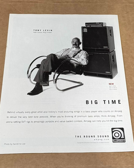 AMPEG AMPS - TONY LEVIN of PETER GABRIEL / KING CRIMSON - 2010 Print Ad