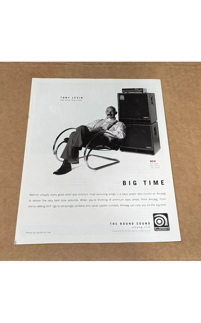 AMPEG AMPS - TONY LEVIN of PETER GABRIEL / KING CRIMSON - 2010 Print Ad