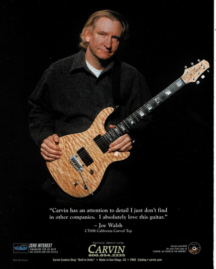JOE WALSH OF THE EAGLES - CARVIN GUITARS - 2005 Print Ad
