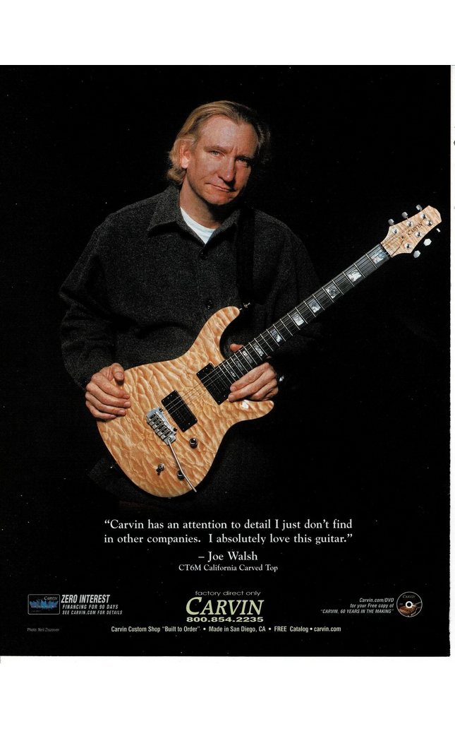 JOE WALSH OF THE EAGLES - CARVIN GUITARS - 2005 Print Ad