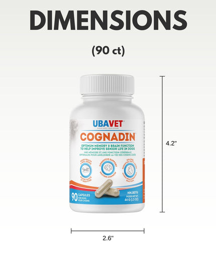 UBAVET Cognadin Memory & Brain Support for Senior Dogs – (90 ct)