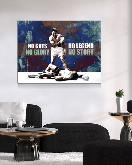 No Guts No Glory, No Legend No Story Canvas Wall Art Boxing Art