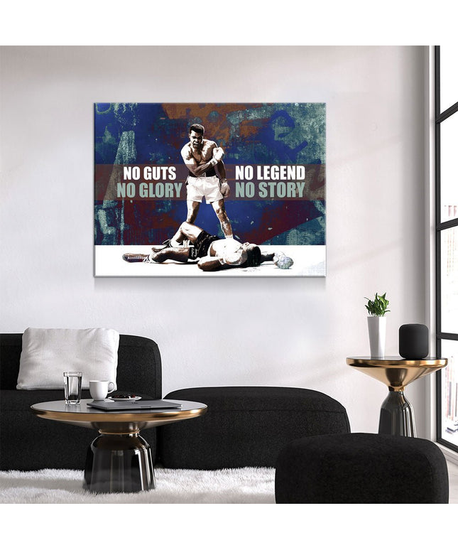 No Guts No Glory, No Legend No Story Canvas Wall Art Boxing Art