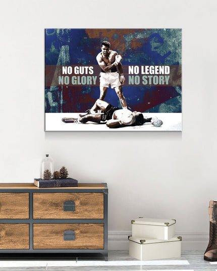 No Guts No Glory, No Legend No Story Canvas Wall Art Boxing Art