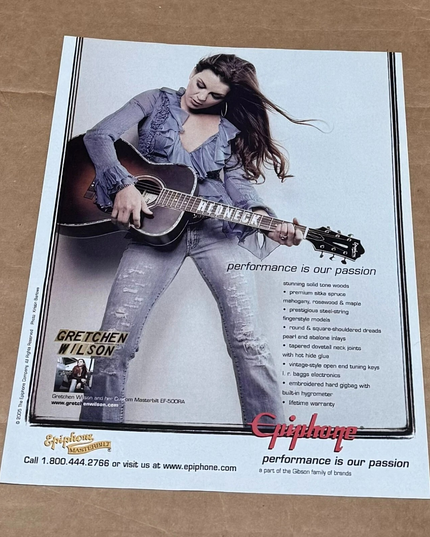 EPIPHONE GUITARS - GRETCHEN WILSON - 2005 Print Advertisement