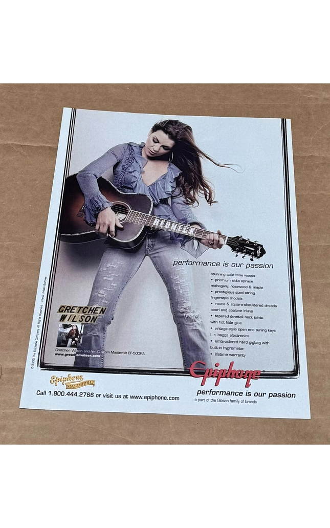EPIPHONE GUITARS - GRETCHEN WILSON - 2005 Print Advertisement