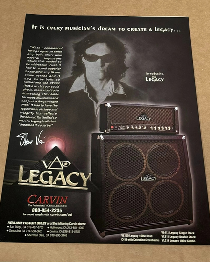 CARVIN AMPS - STEVE VAI - 1998 Print Advertisement