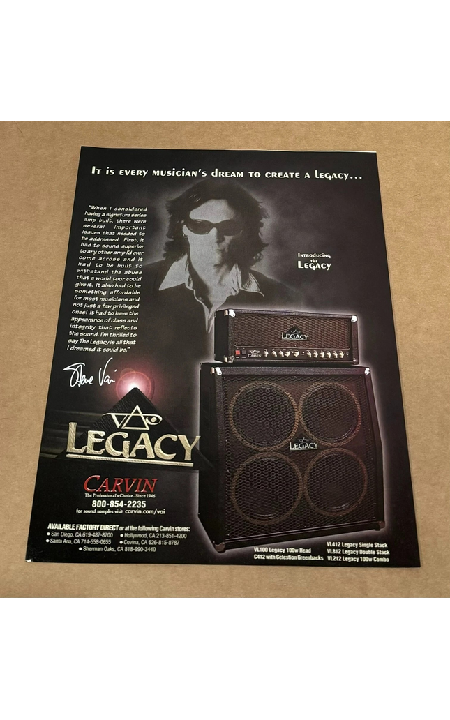 CARVIN AMPS - STEVE VAI - 1998 Print Advertisement