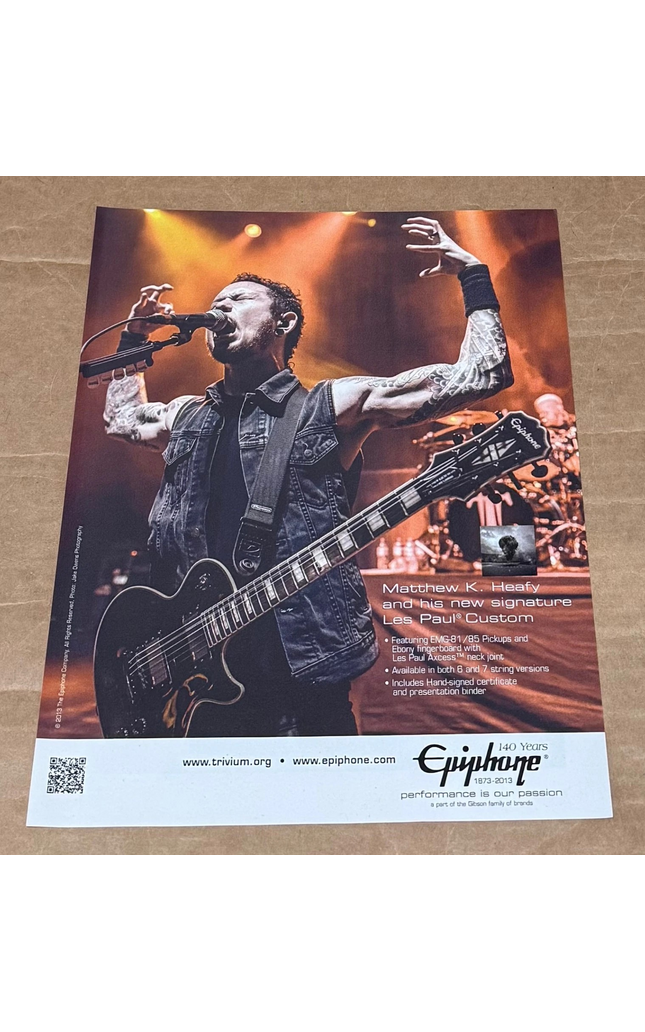 EPIPHONE GUITARS - MATTHEW HEAFY of TRIVIUM - 2013 Print Advertisement