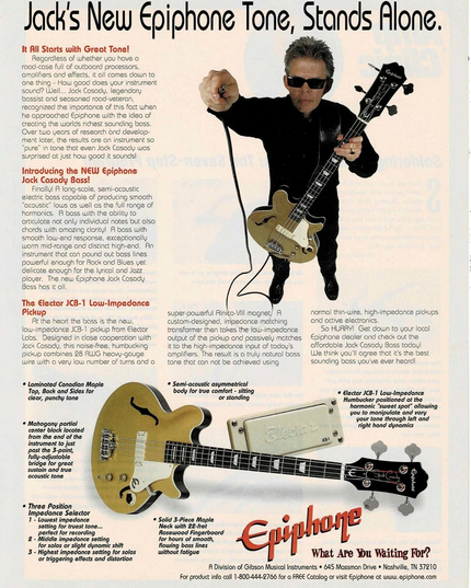 EPIPHONE GUITARS - JACK CASADY - 2000 Print Advertisement