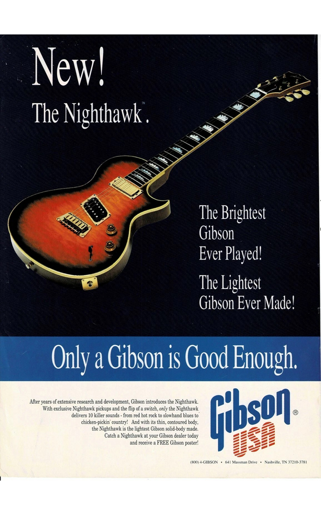 Gibson Guitars - Nighthawk - 1993 Print Advertisement