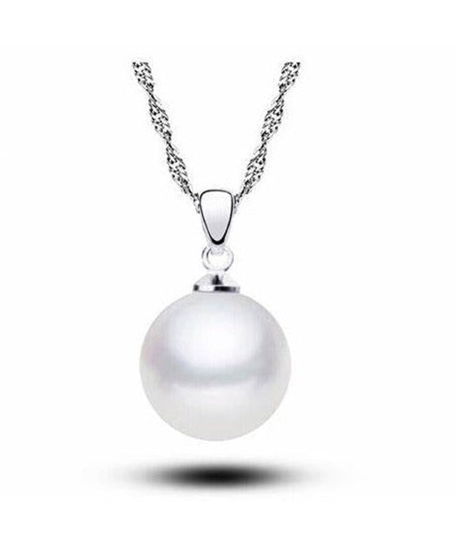925 Sterling Silver 16 In Chain w/ Stunning Freshwater Cultured Pearl Pendant