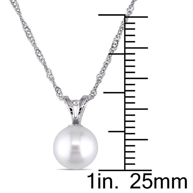 925 Sterling Silver 16 In Chain w/ Stunning Freshwater Cultured Pearl Pendant