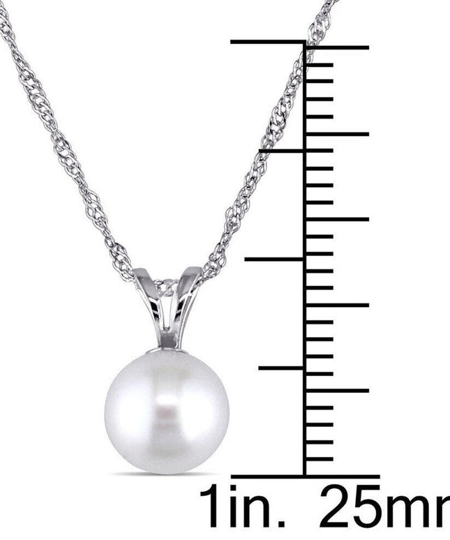 925 Sterling Silver 16 In Chain w/ Stunning Freshwater Cultured Pearl Pendant