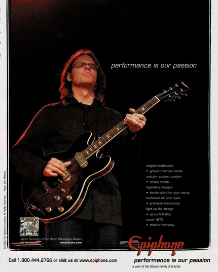 LUTHER DICKINSON of North Mississippi Allstars - EPIPHONE - 2006 Print Ad