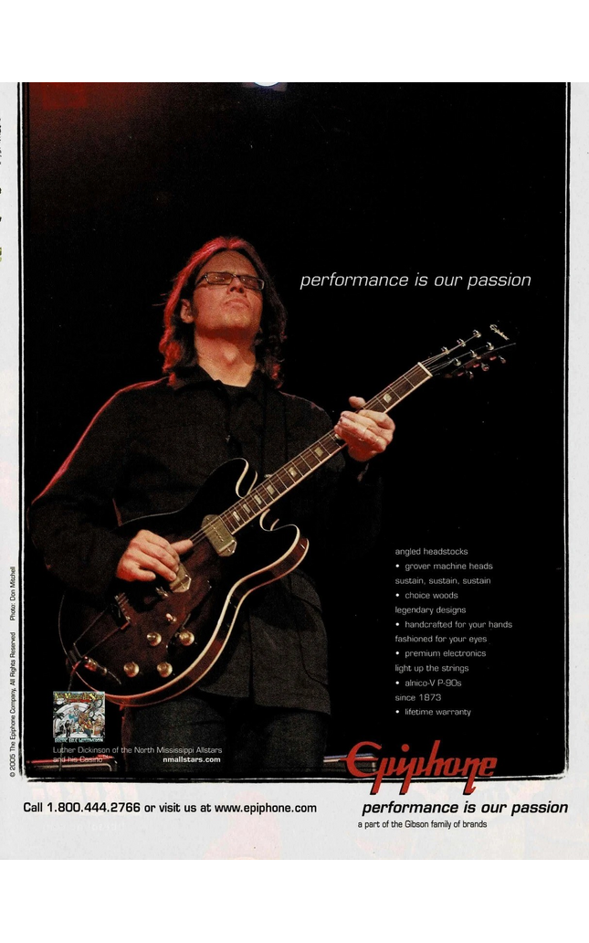 LUTHER DICKINSON of North Mississippi Allstars - EPIPHONE - 2006 Print Ad
