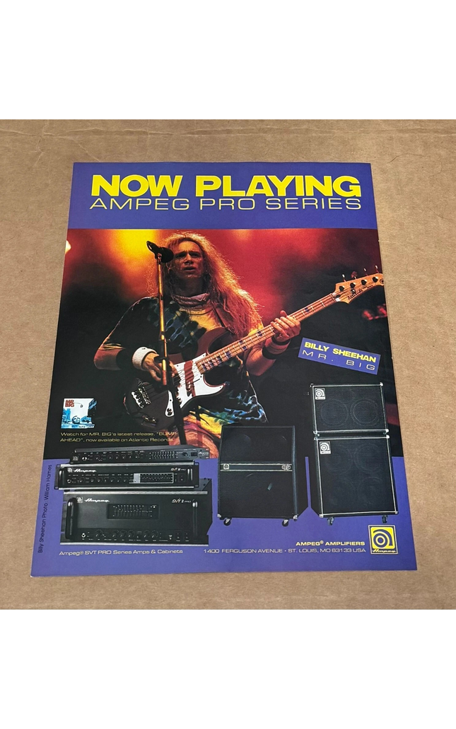 AMPEG AMPS - BILLY SHEEHAN of MR. BIG - 1994 Print Advertisement