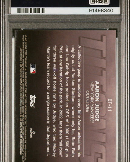 Graded 2023 Topps Chrome Aaron Judge #CT11 Titans Baseball Card PSA 10 Gem Mint