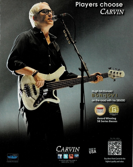 CARVIN GUITARS - HUGH MCDONALD of BON JOVI - 2011 Print Advertisement