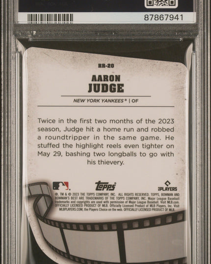 Graded 2023 Topps Bowmans Best Aaron Judge #RR20 Reel to Reel Die Cut Baseball Card PSA 10 Gem Mint