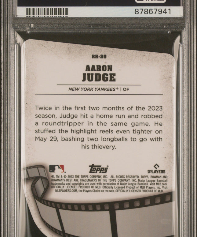 Graded 2023 Topps Bowmans Best Aaron Judge #RR20 Reel to Reel Die Cut Baseball Card PSA 10 Gem Mint