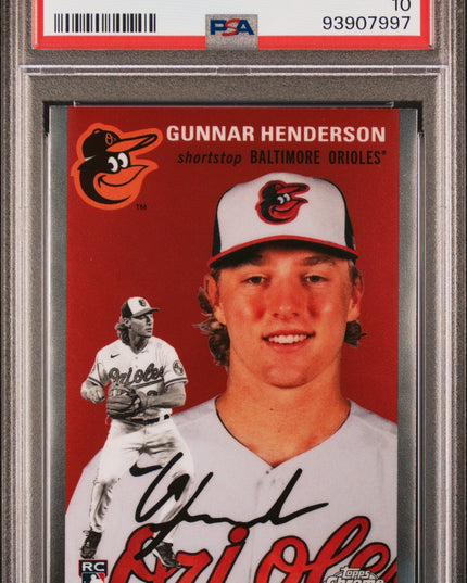 Graded 2023 Topps Platinum Anniversary Gunnar Henderson #50 Rookie RC Baseball Card PSA 10 Gem Mint