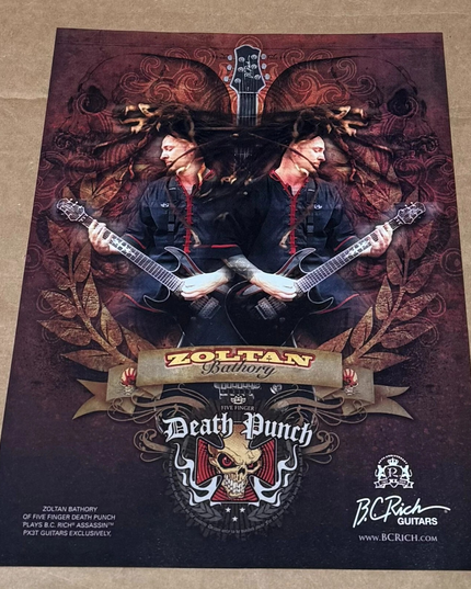 ZOLTAN BATHORY of FIVE FINGER DEATH PUNCH - B.C. RICH GUITARS - 2009 Print Ad