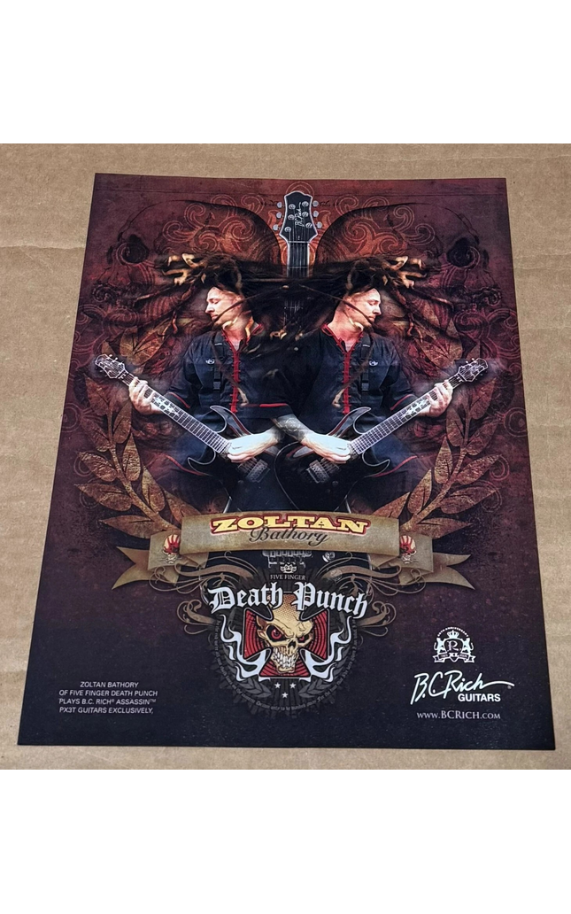 ZOLTAN BATHORY of FIVE FINGER DEATH PUNCH - B.C. RICH GUITARS - 2009 Print Ad